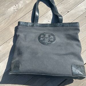 Tory Burch black  Canvas Tote Bag